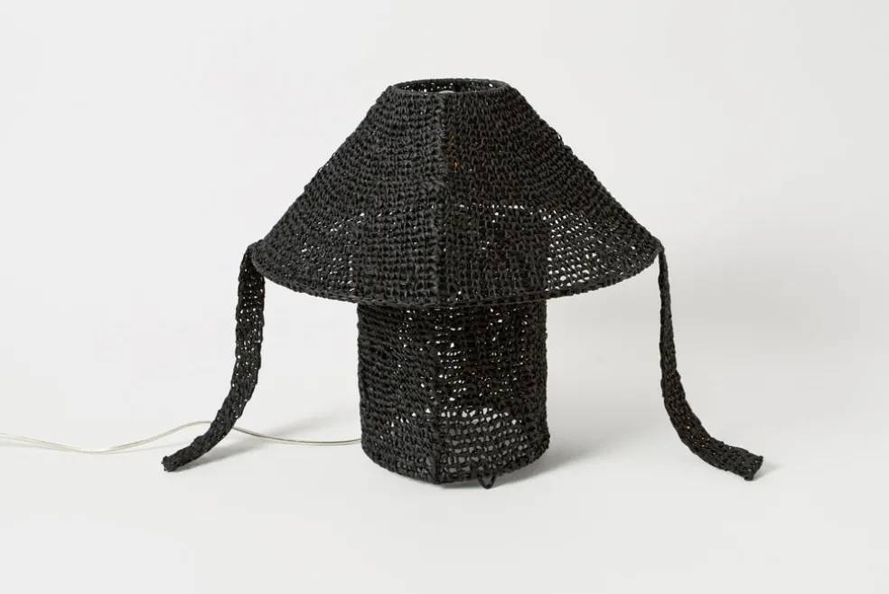 Black Crochet Lamp