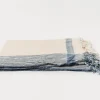 Natural Indigo Side Stripe Bath Towel