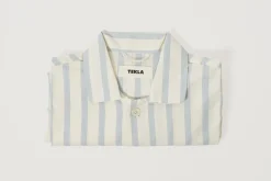 Needle Stripes Cotton Poplin Pyjamas Shirt Small