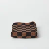 Organic Cotton Face Cloth in Tabac/Noir