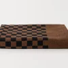 Organic Cotton Pool Towel in Tabac/Noir