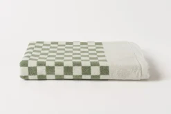 Organic Cotton Pool Towel in Sage/Chalk