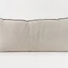 Pale Black with Black Overlocking 14 x 32 Cushion