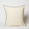 Plain Off White with Black Overlocking 20 x 20 Pillow