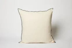 Plain Off White with Black Overlocking 20 x 20 Pillow