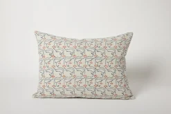 Saba Floral Hand Block-printed Linen Pillow