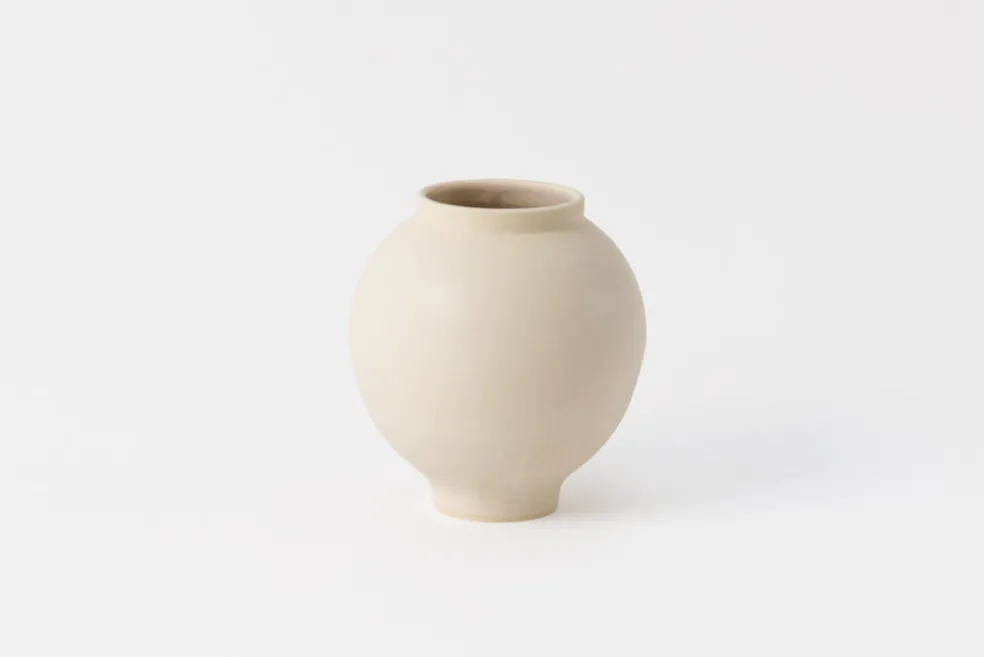 Small Moon Jar Vase Blush Crackle