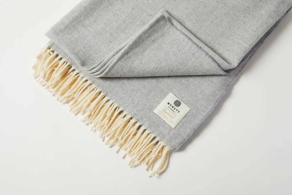 Smoke Herringbone Supersoft Throw